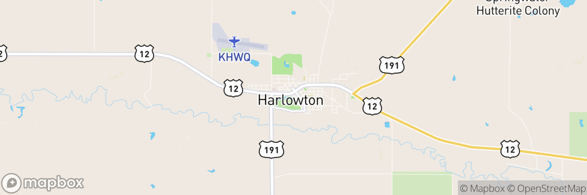 Harlowton, Montana map