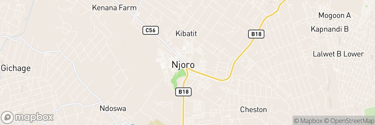 Njoro, Nakuru map