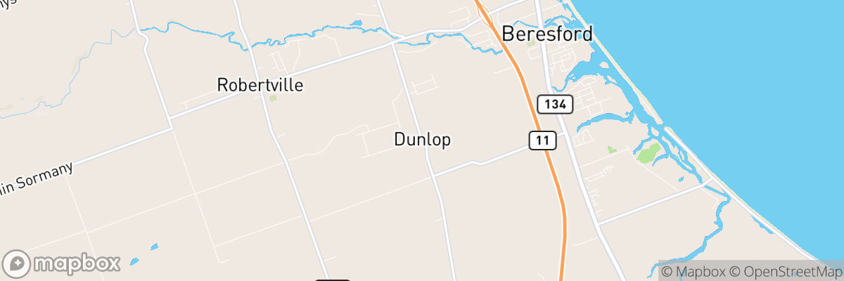 Dunlop, New Brunswick map