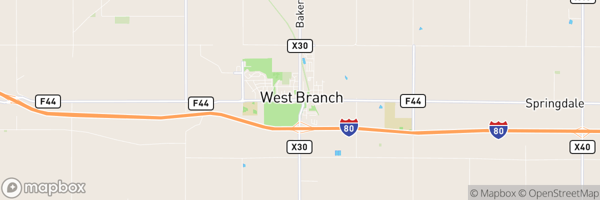 West Branch, Iowa map