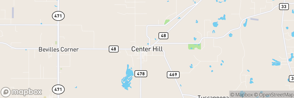 Center Hill, Florida map