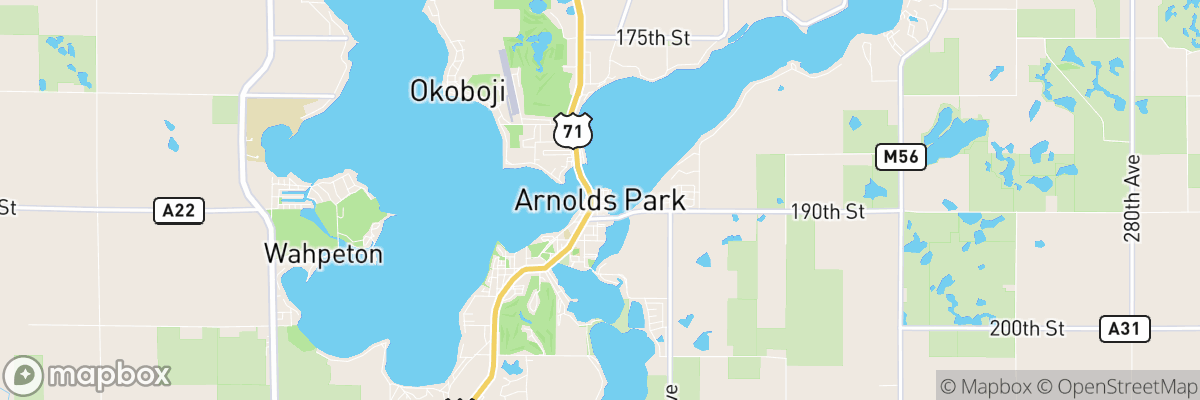 Arnolds Park, Iowa map