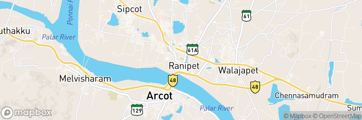 Ranipet district, Tamil Nādu map