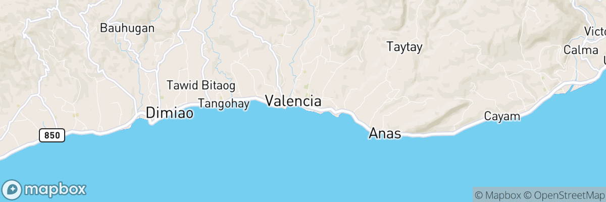 Valencia, Central Visayas map