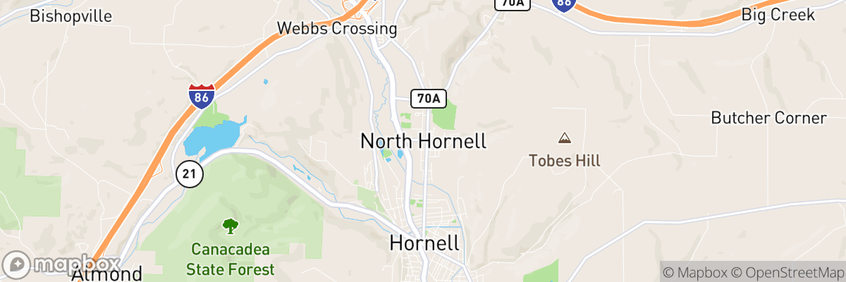 North Hornell, New York map