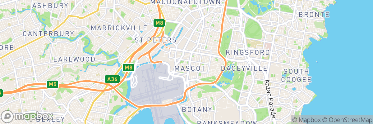 Mascot, New South Wales map