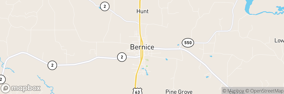 Bernice, Louisiana map