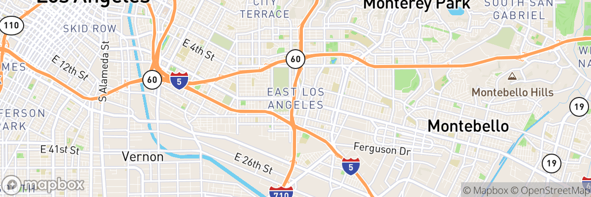 East Los Angeles, California map