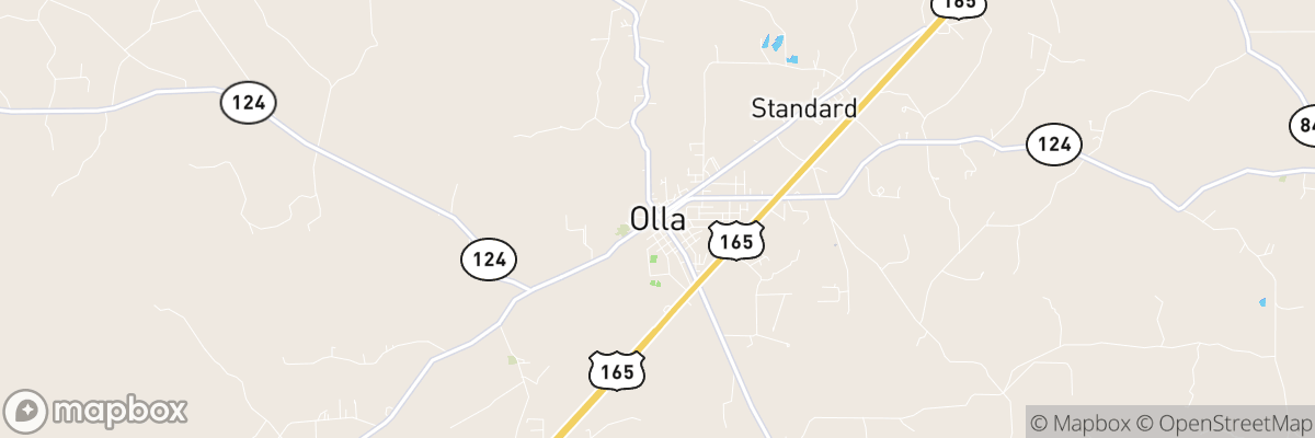 Olla, Louisiana map