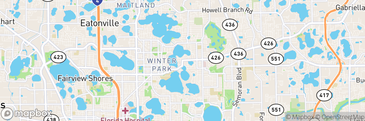 Winter Park, Florida map