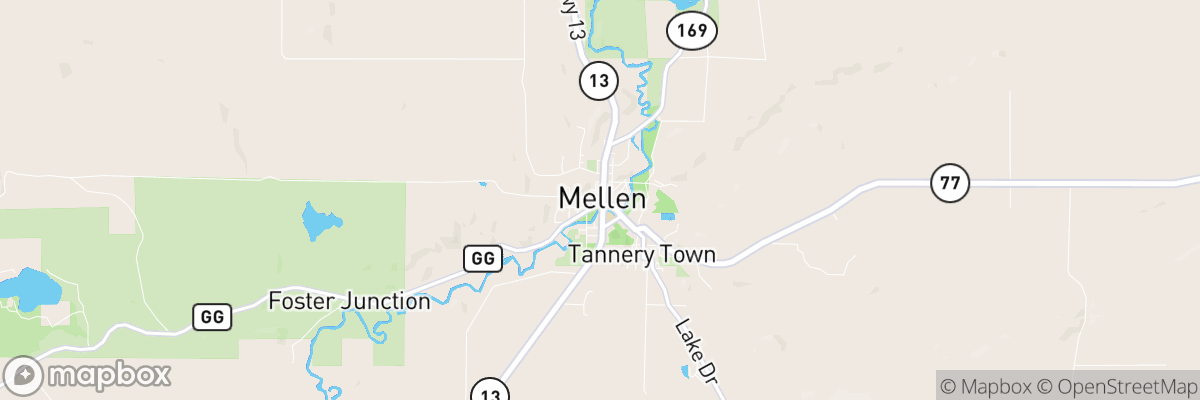 Mellen, Wisconsin map