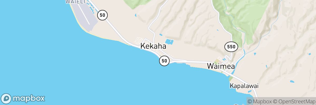 Kekaha, Hawaii map