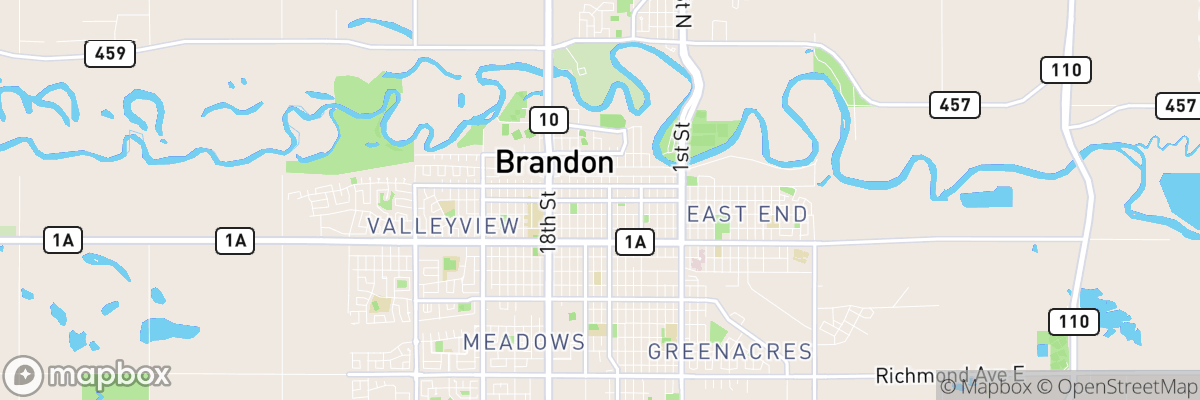 Brandon, Manitoba map