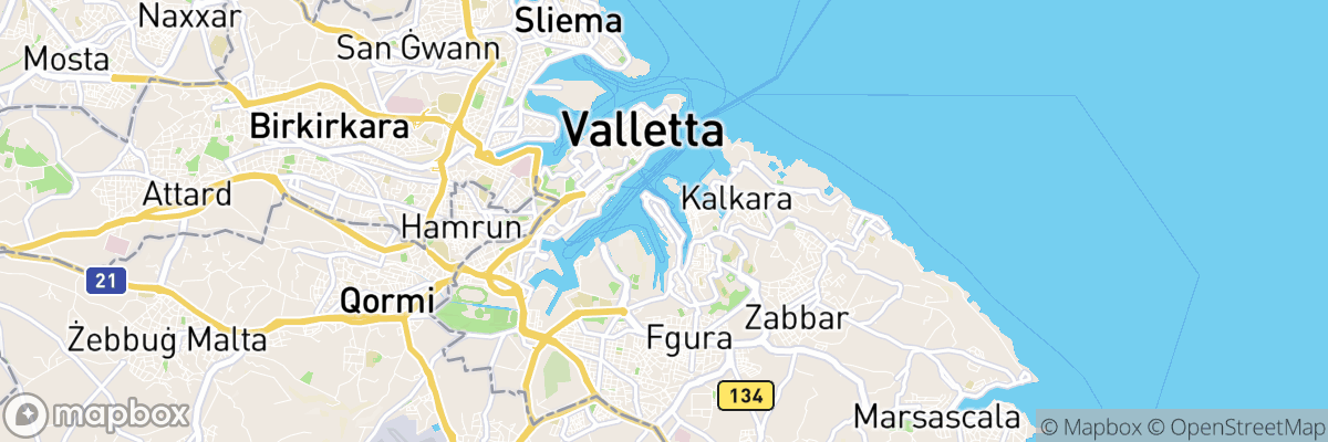 Senglea, L-Isla map