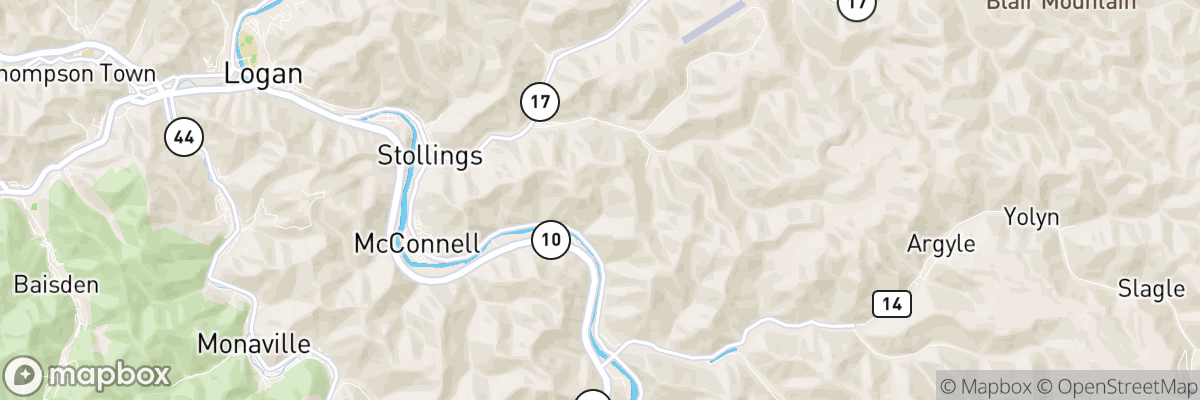 Logan County, West Virginia map