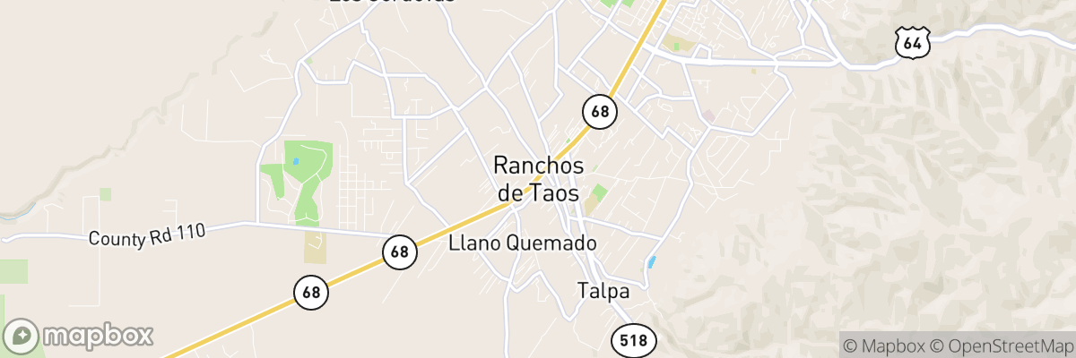 Ranchos de Taos, New Mexico map