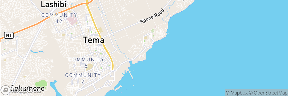 Tema New Town, Greater Accra Region map