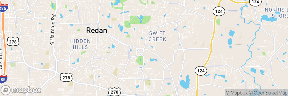 Redan, Georgia map