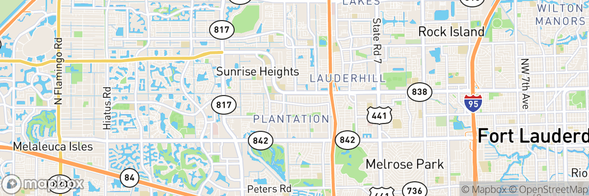 Plantation, Florida map