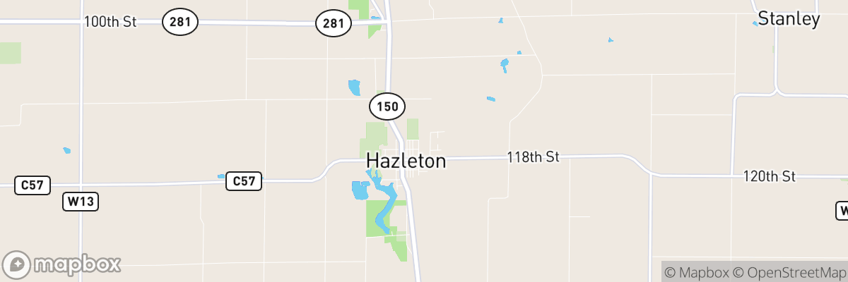 Hazleton, Iowa map