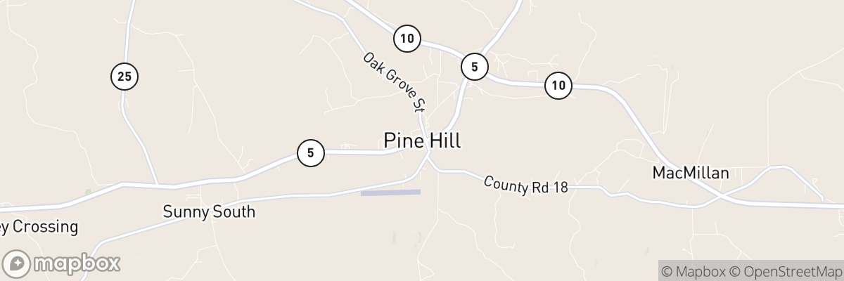 Pine Hill, Alabama map