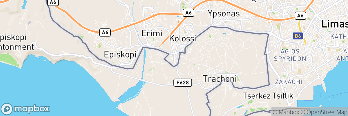 Kolossi, Eparchía Lárnakas map