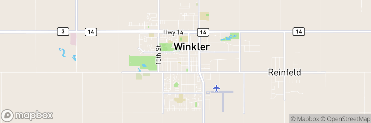 Winkler, Manitoba map