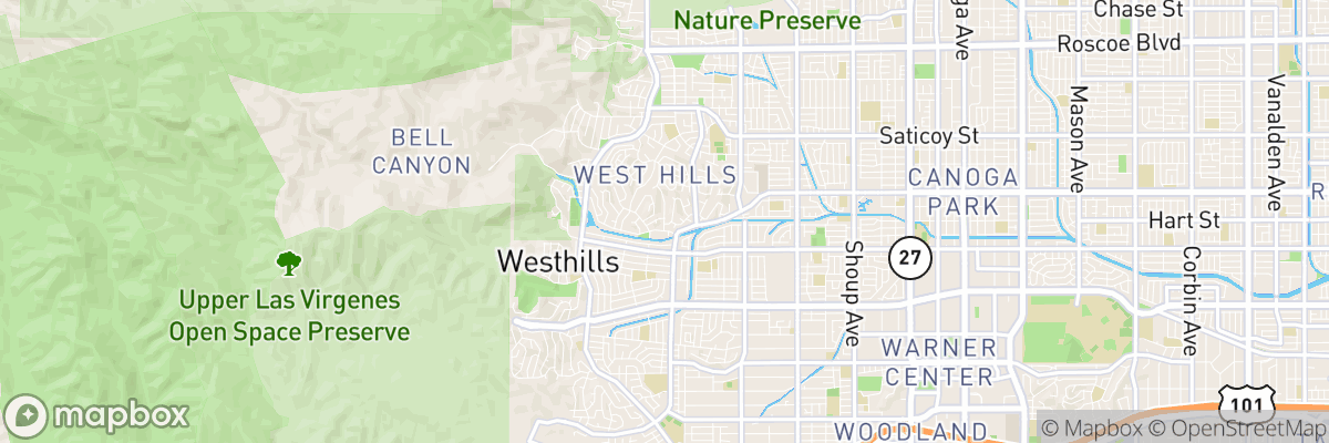 West Hills, California map