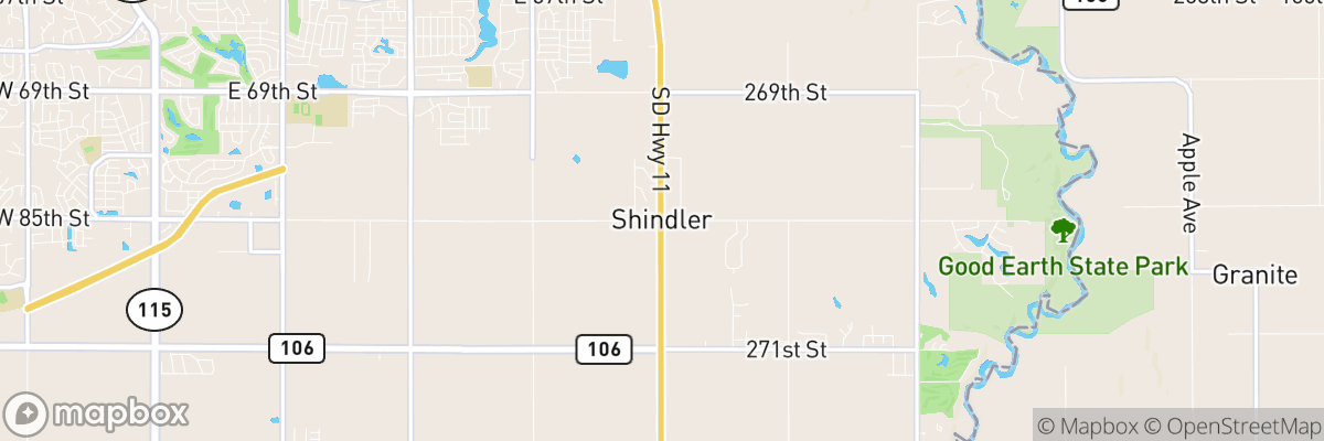 Shindler, South Dakota map