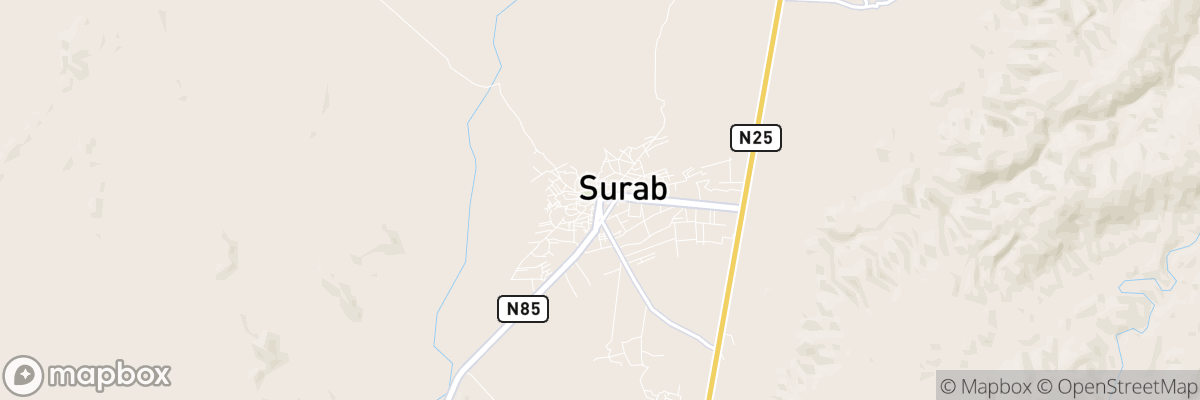 Surab, Balochistan map