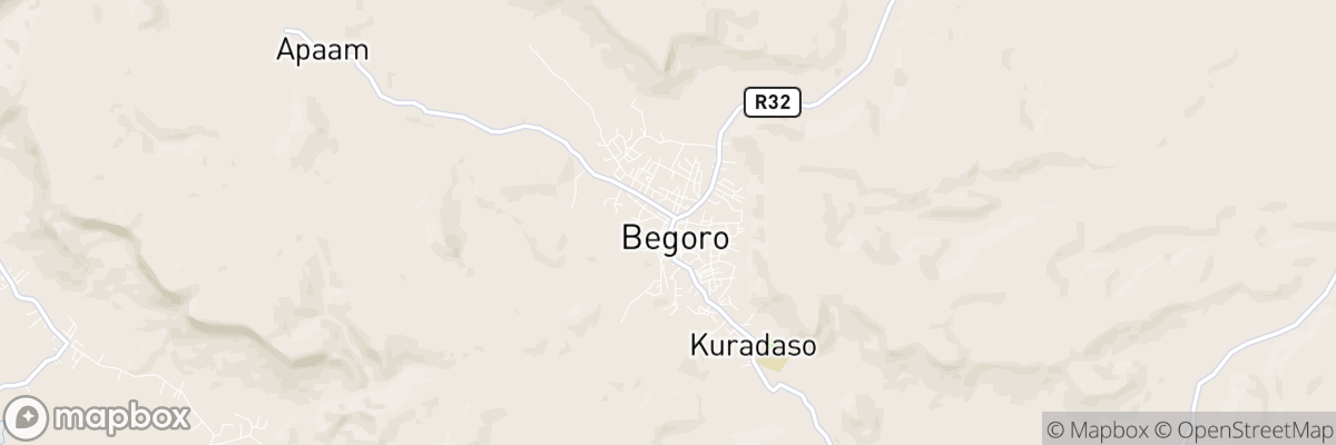 Begoro, Eastern Region map