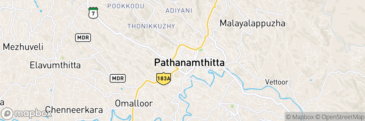 Pathanāmthitta, Kerala map