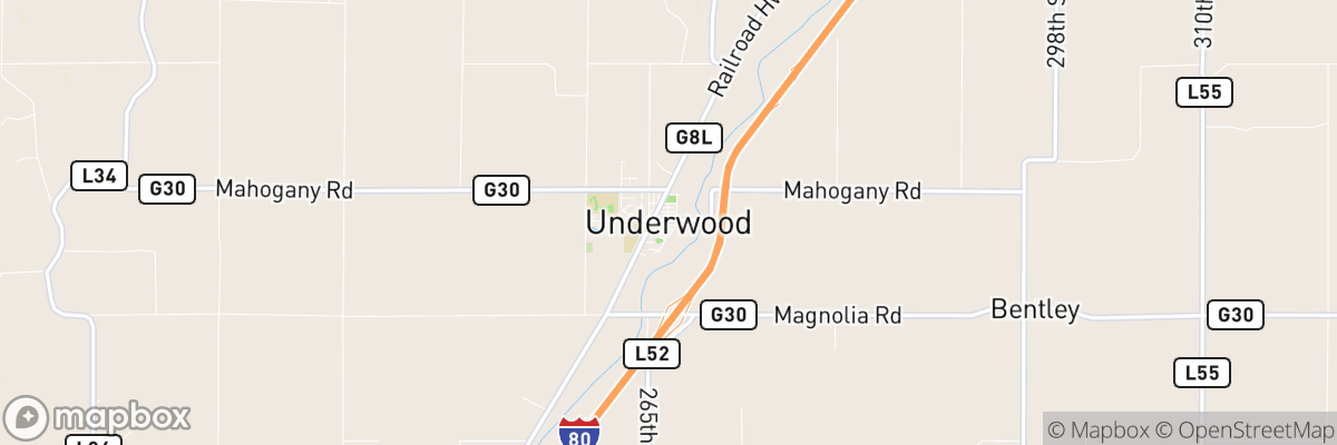 Underwood, Iowa map