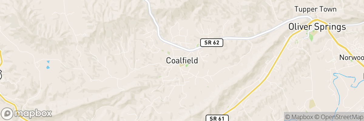 Coalfield, Tennessee map