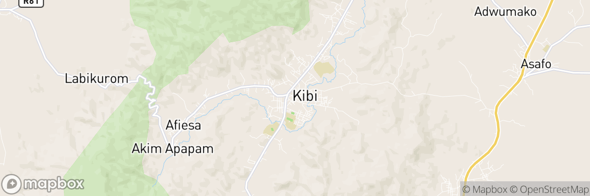 Kibi, Eastern Region map