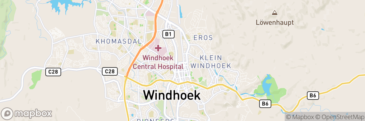 Windhoek, Khomas map