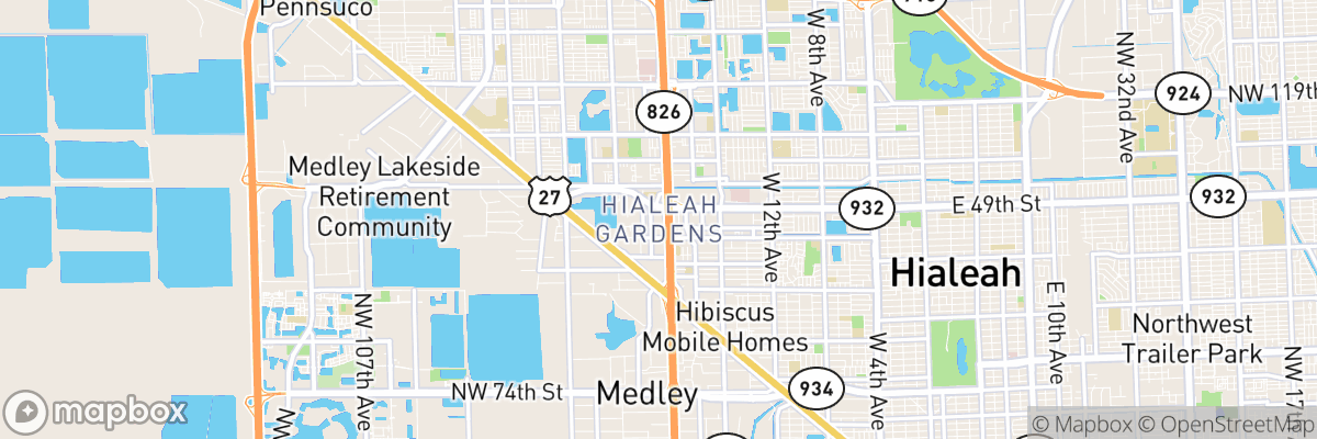 Hialeah Gardens, Florida map