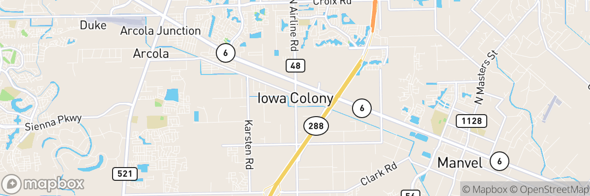 Iowa Colony, Texas map