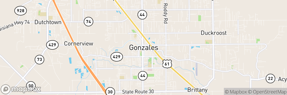 Gonzales, Louisiana map