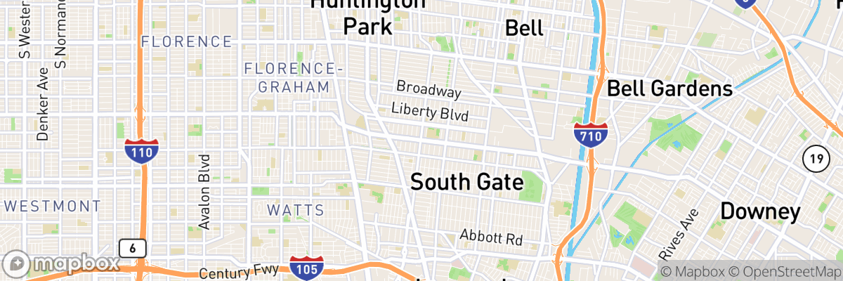 South Gate, California map