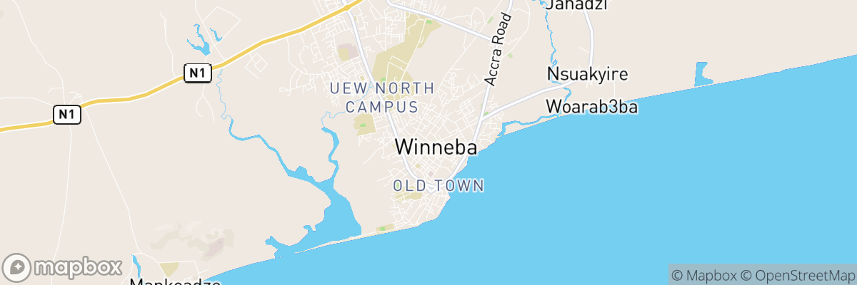 Winneba, Central Region map