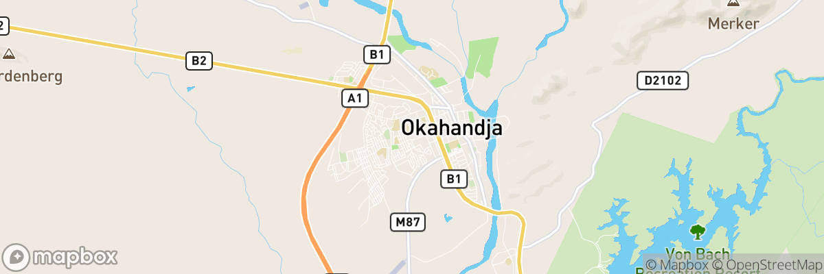 Okahandja, Otjozondjupa map