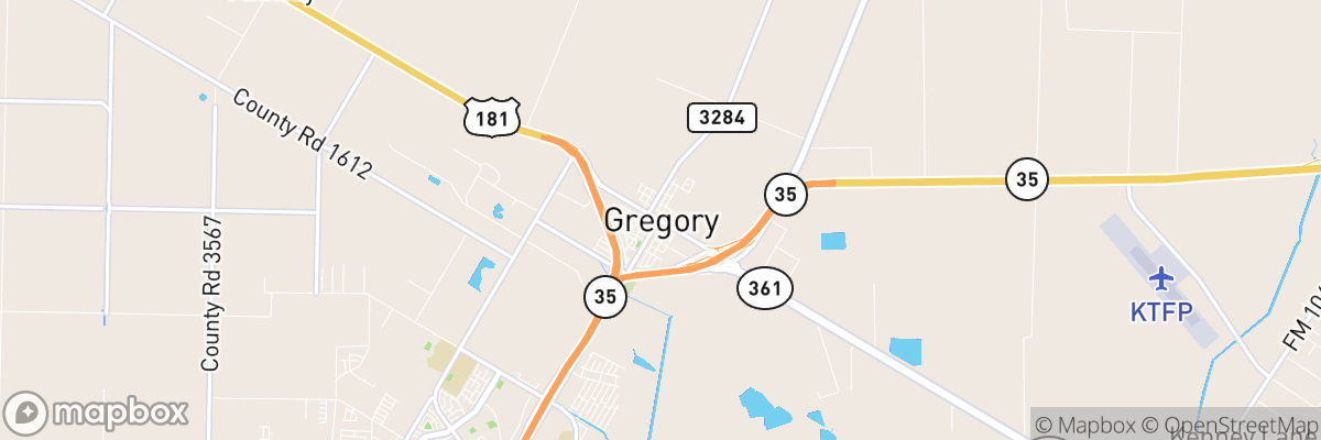 Gregory, Texas map