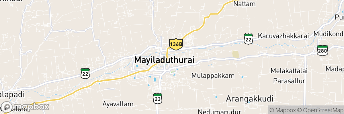 Mayiladuthurai, Tamil Nādu map