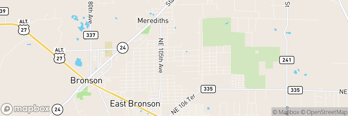 East Bronson, Florida map