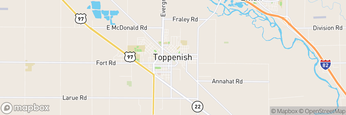 Toppenish, Washington map