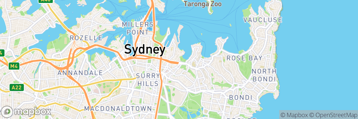 Rushcutters Bay, New South Wales map