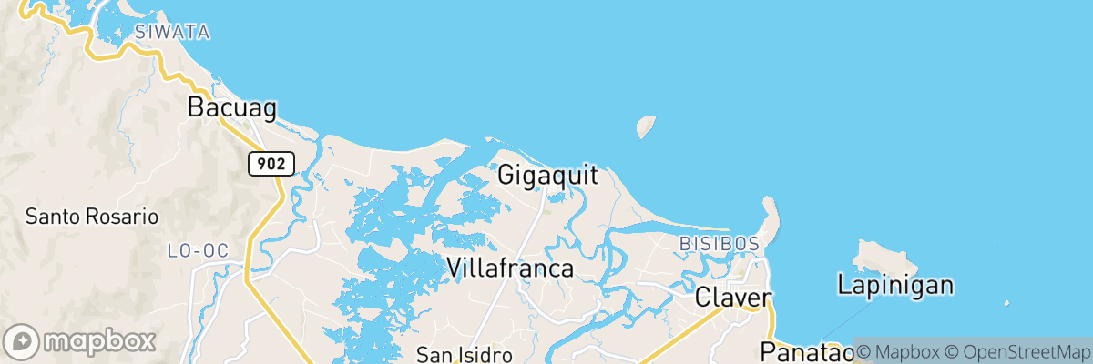 Gigaquit, Caraga map