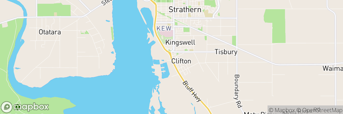 Clifton, Southland map