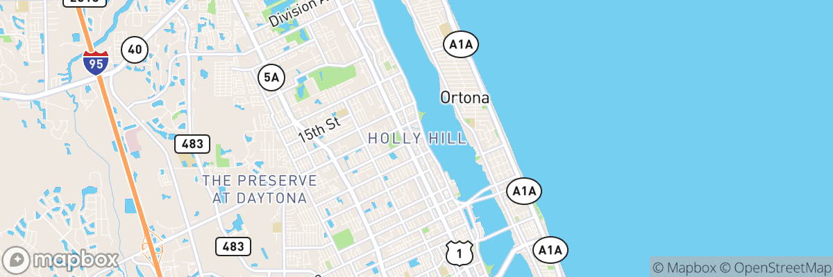 Holly Hill, Florida map